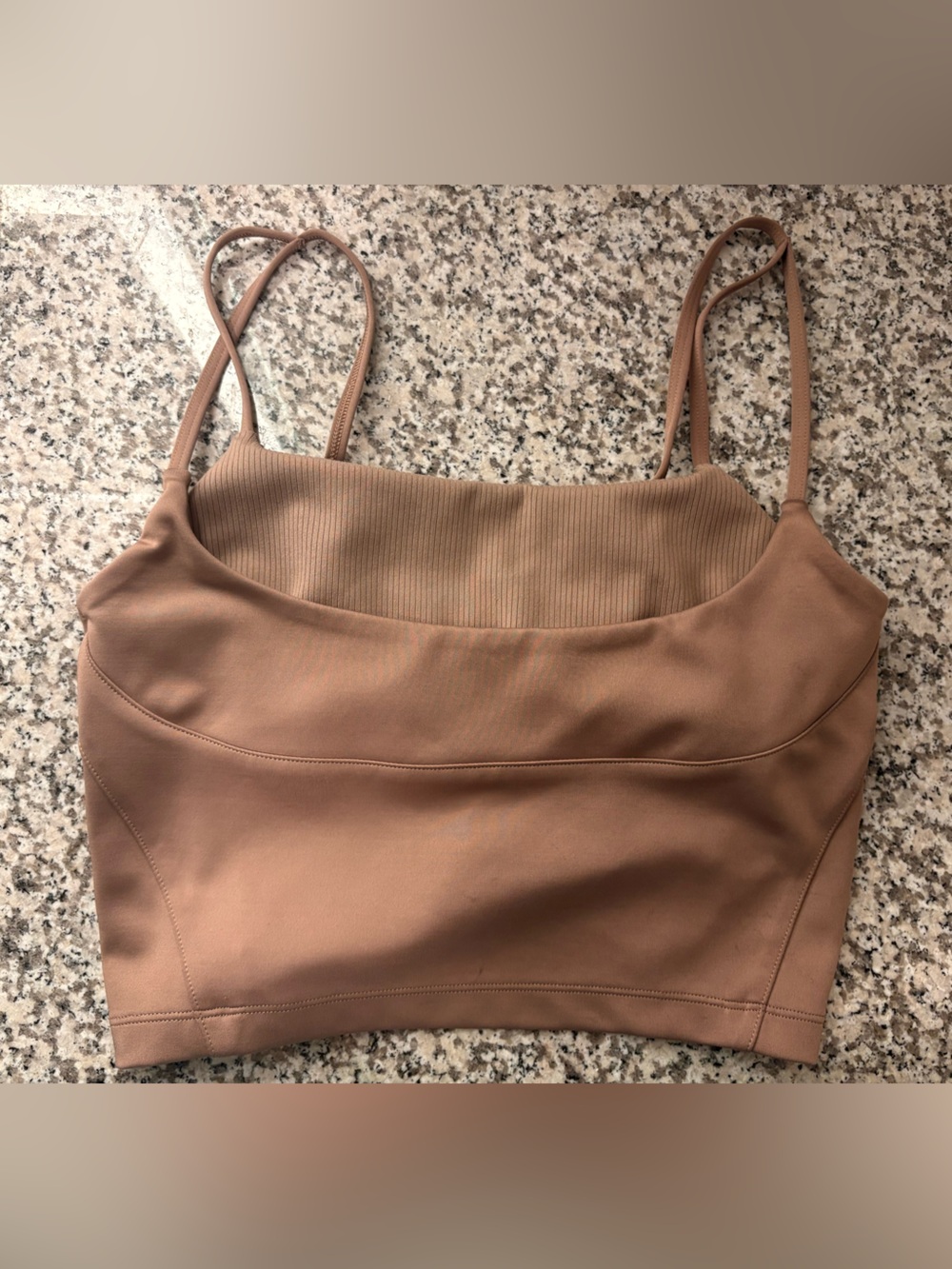 ALO Yoga Brown Ribbed Crop Tank Top